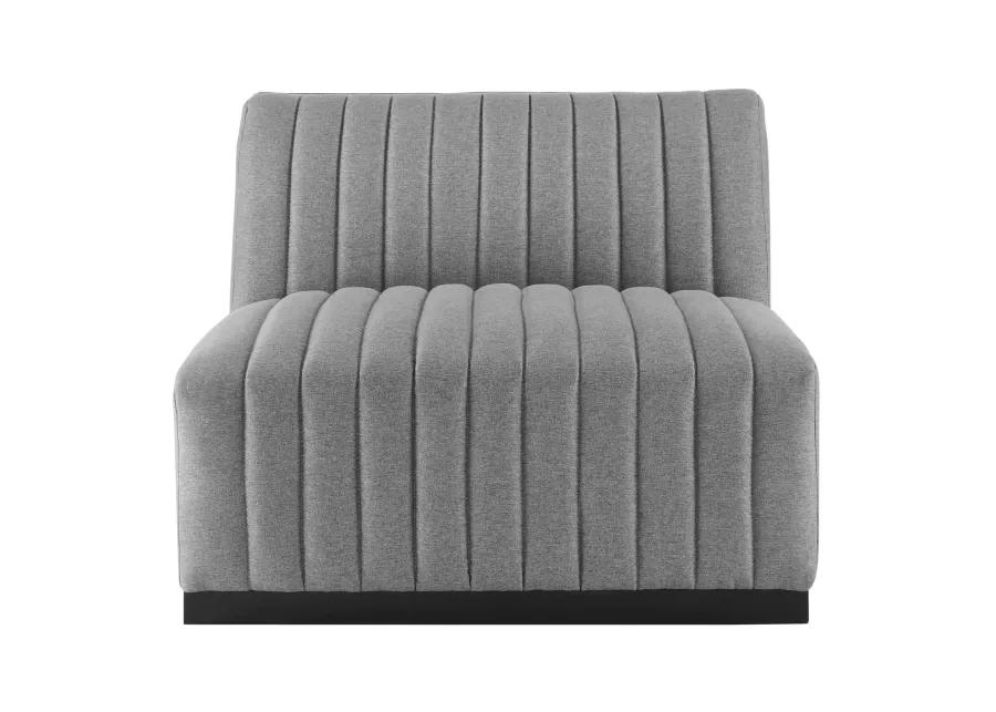 Conjure Channel Tufted Upholstered Fabric Armless Chair