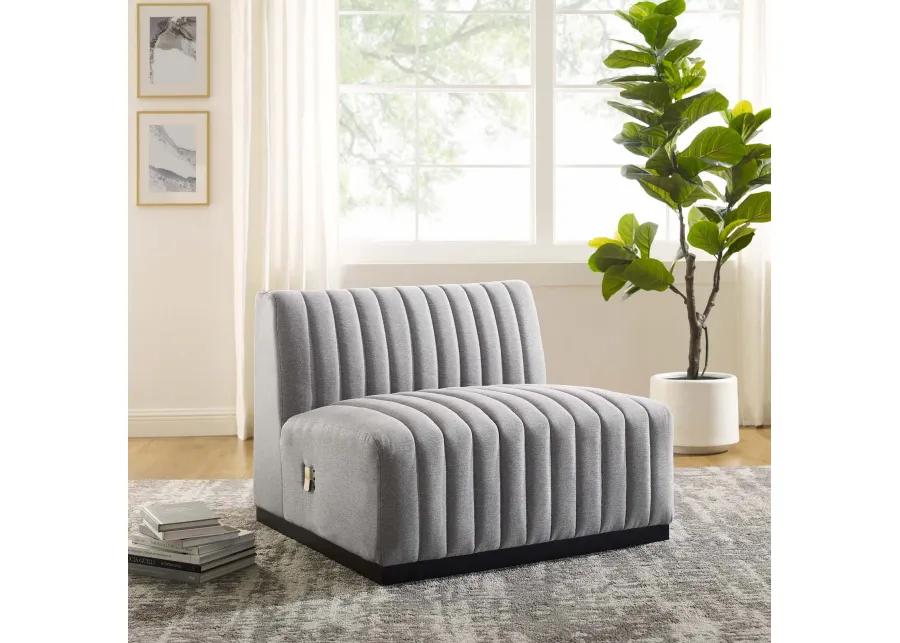 Conjure Channel Tufted Upholstered Fabric Armless Chair