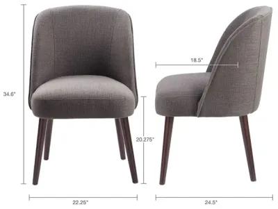 Madison Park Bexley Charcoal Rounded Back Dining Chair