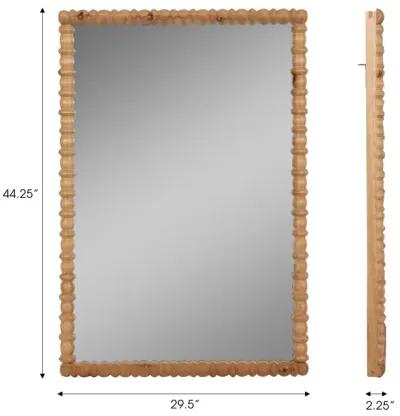 30x44 Carved Wood Mirror, Natural