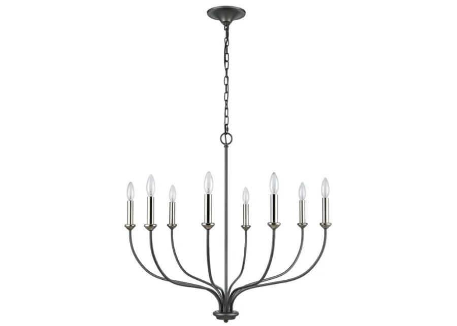 Madeline 32.5" Wide 8-Light Chandelier - Dark Gray