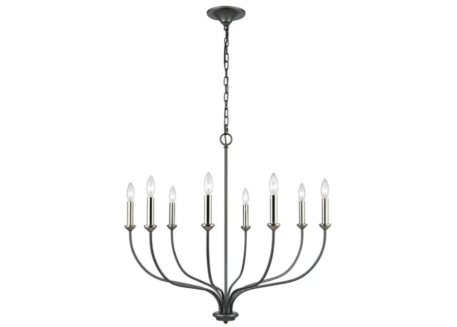 Madeline 32.5" Wide 8-Light Chandelier - Dark Gray