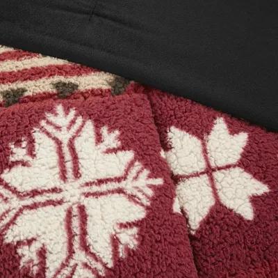 Woolrich Tunbridge Red/Black Print Sherpa Comforter Set