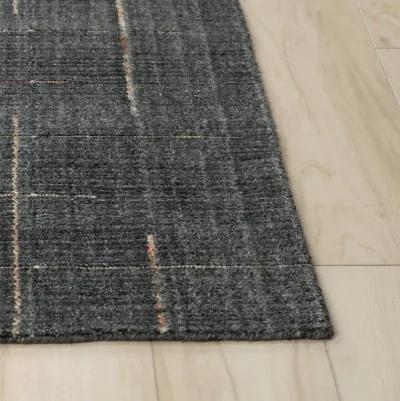 Kiki Charcoal Solid/Tone on Tone  Wool 9'6"X13'6" rectangle Rug