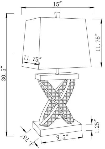 Dominick Table Lamp with Rectange Shade White and Mirror