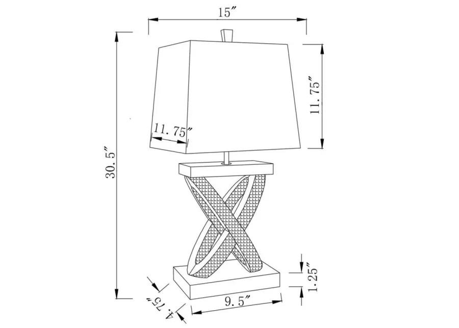 Dominick Table Lamp with Rectange Shade White and Mirror