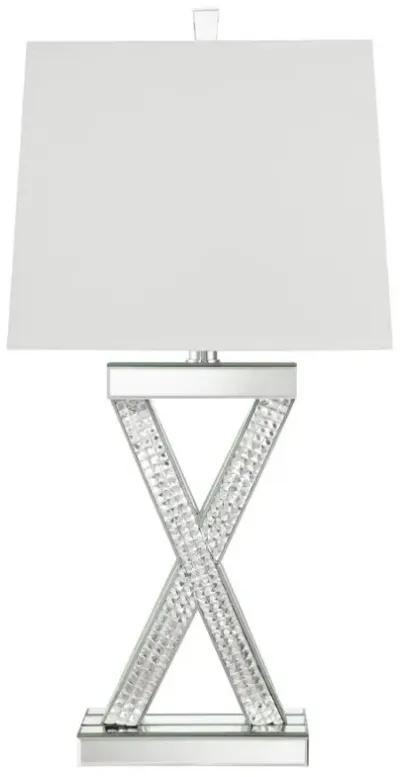 Dominick Table Lamp with Rectange Shade White and Mirror