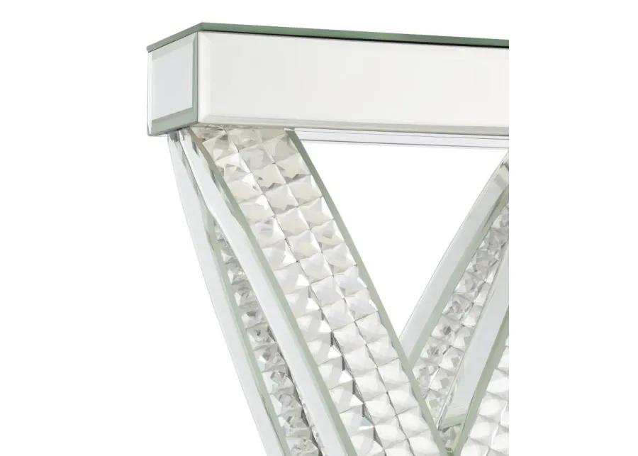 Dominick Table Lamp with Rectange Shade White and Mirror