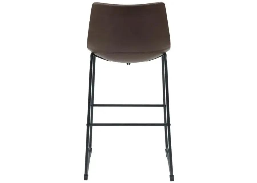 Michelle Armless Bar Stools Two-tone Brown and Black (Set of 2)