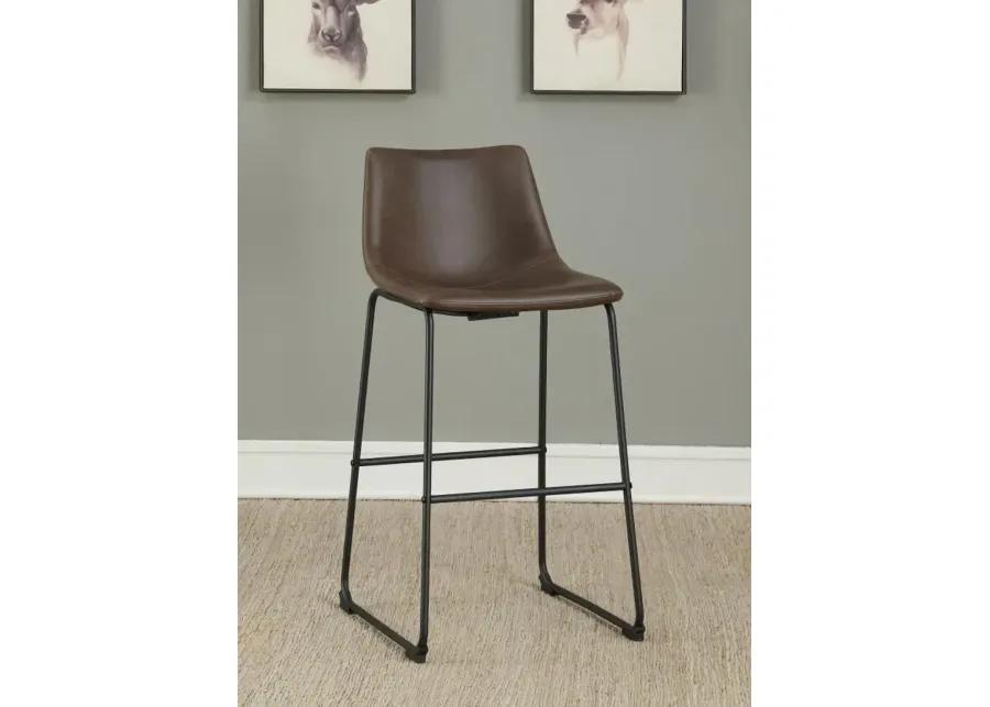 Michelle Armless Bar Stools Two-tone Brown and Black (Set of 2)