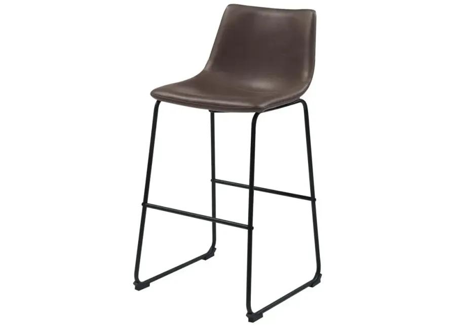 Michelle Armless Bar Stools Two-tone Brown and Black (Set of 2)