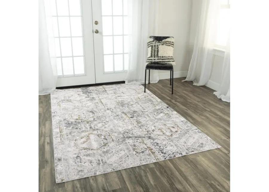 Emerge Stone/Beige  Polyester 3'11" x 5'6" Rectangle Rug