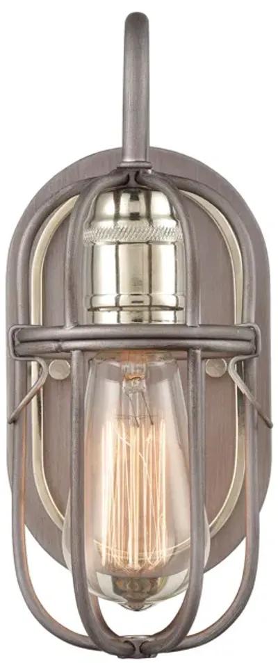 Industrial Cage 5" Wide 1-Light Vanity Light - Weathered Zinc