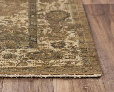 Platinum Brown/Beige Distressed Classical Proprietary Wool 9'x12' Rectangle Rug