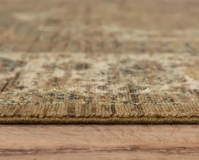 Platinum Brown/Beige Distressed Classical Proprietary Wool 9'x12' Rectangle Rug