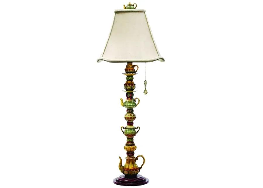 Tea Service 35" High 1-Light Table Lamp - Multicolor