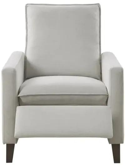 Madison Park Coleman Ivory Upholstered Manual Push Back Recliner