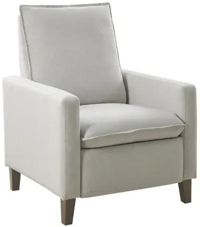 Madison Park Coleman Ivory Upholstered Manual Push Back Recliner