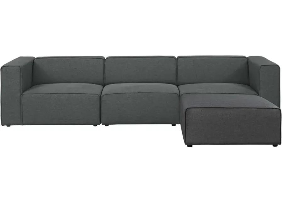 Mingle 4 Piece Upholstered Fabric Sectional Sofa Set