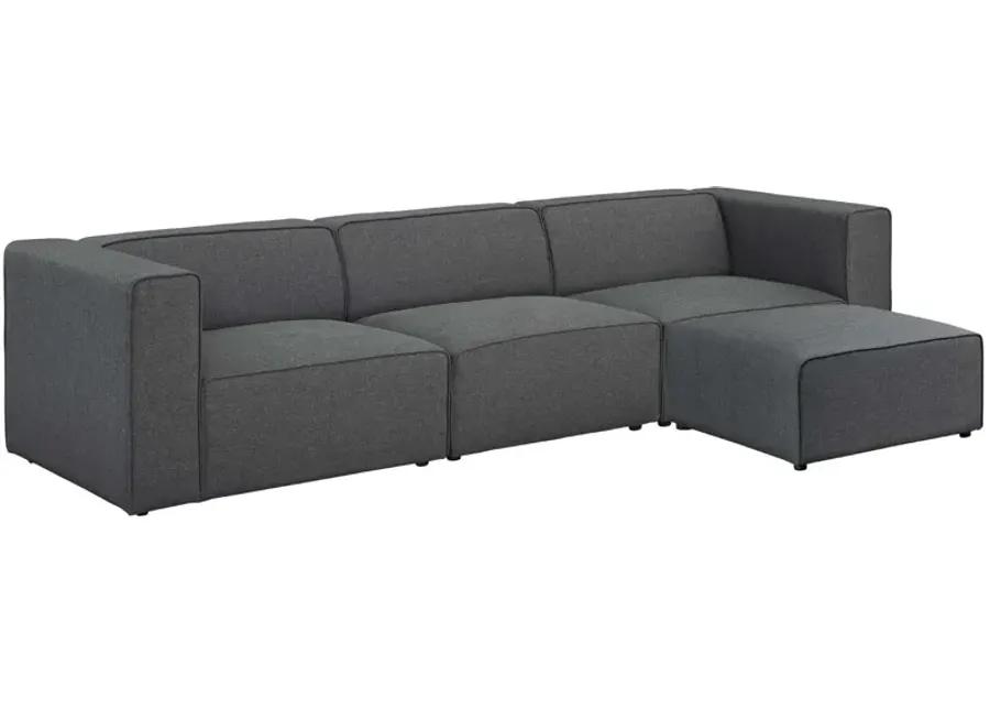 Mingle 4 Piece Upholstered Fabric Sectional Sofa Set