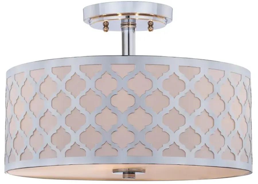 Kora Quatrefoil 3 Light 15-Inch Dia Chrome Flush Mount