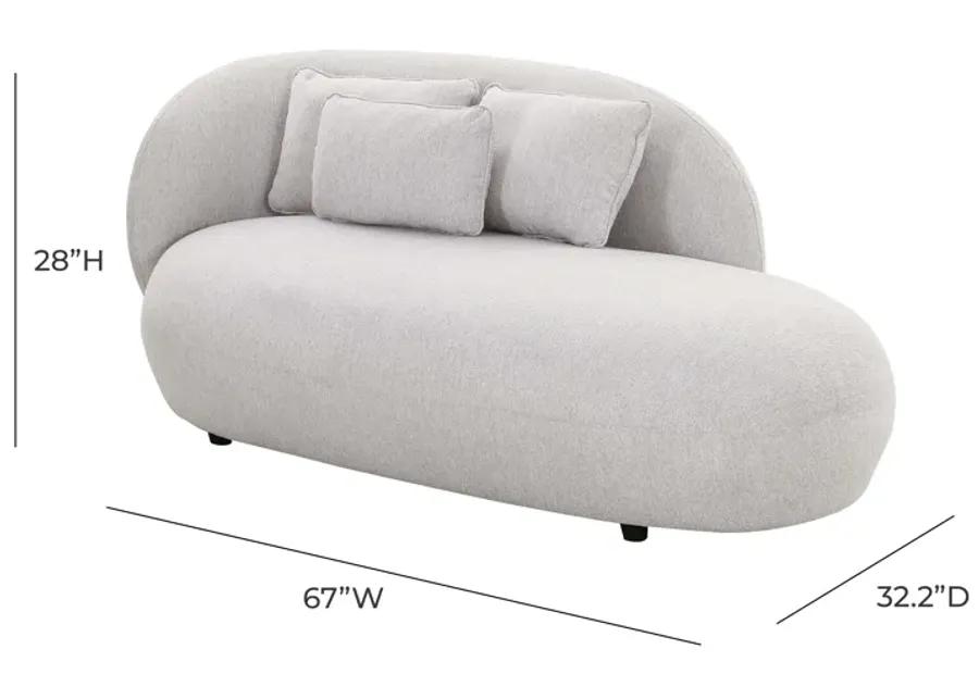 Galet Grey Velvet Chaise