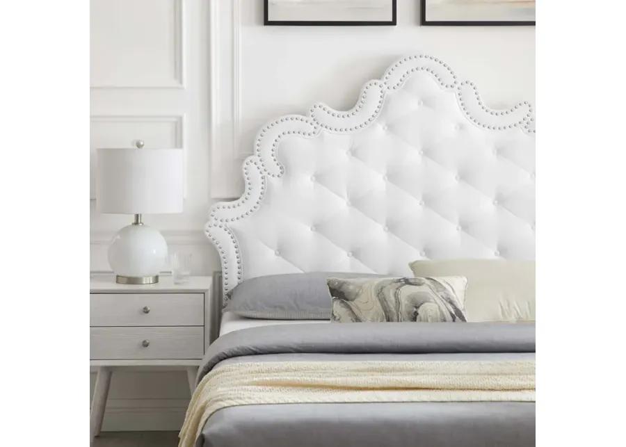 Sasha Button-Tufted Performance Velvet King Bed