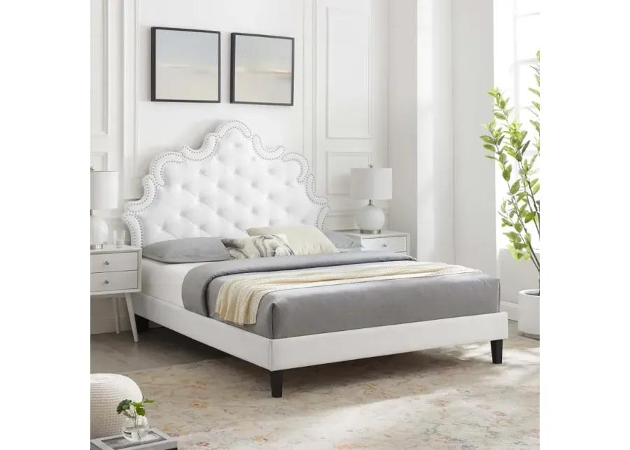 Sasha Button-Tufted Performance Velvet King Bed