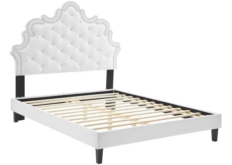 Sasha Button-Tufted Performance Velvet King Bed