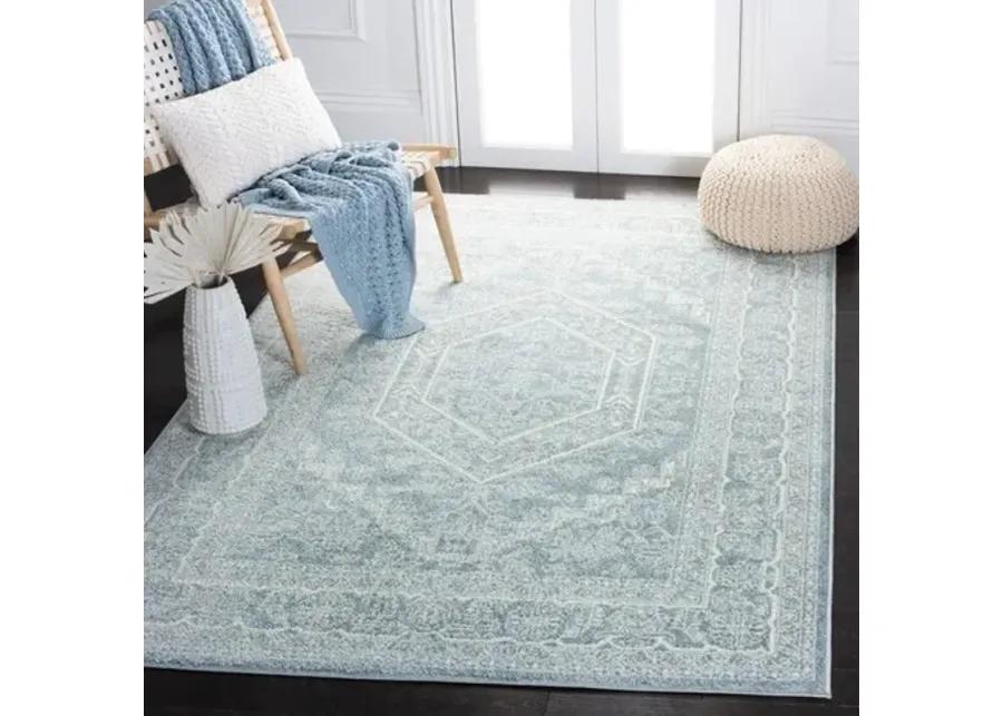 Adirondack Contemporary Slate / Ivory 6' X 6' Round Powerloomed Rug