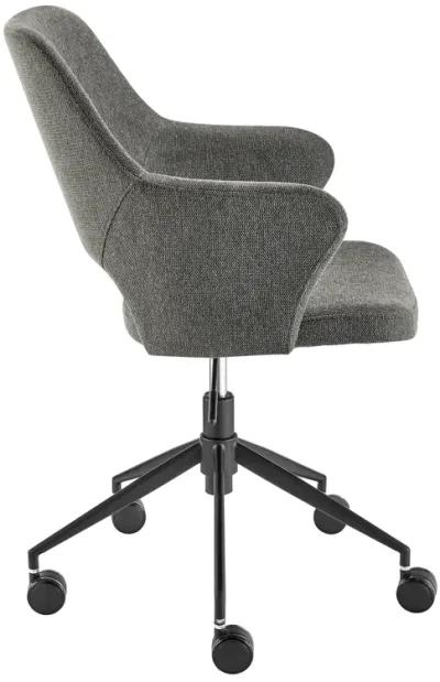 Darcie Office Chair in Charcoal Fabric and Black Base