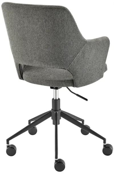 Darcie Office Chair in Charcoal Fabric and Black Base