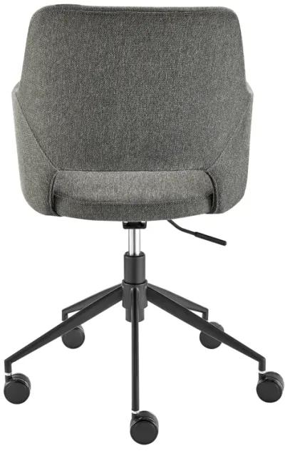 Darcie Office Chair in Charcoal Fabric and Black Base