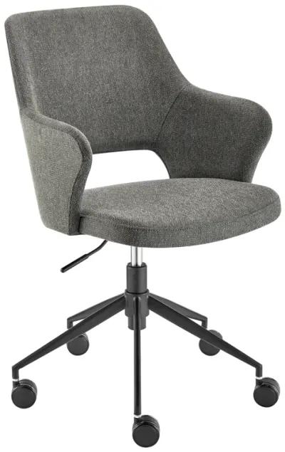 Darcie Office Chair in Charcoal Fabric and Black Base