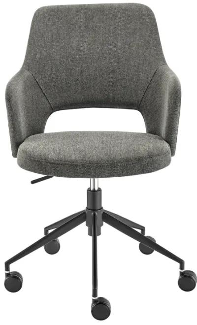 Darcie Office Chair in Charcoal Fabric and Black Base