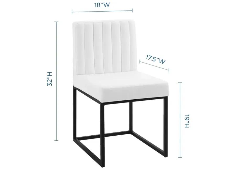 Carriage Channel Tufted Sled Base Upholstered Fabric Dining Chair