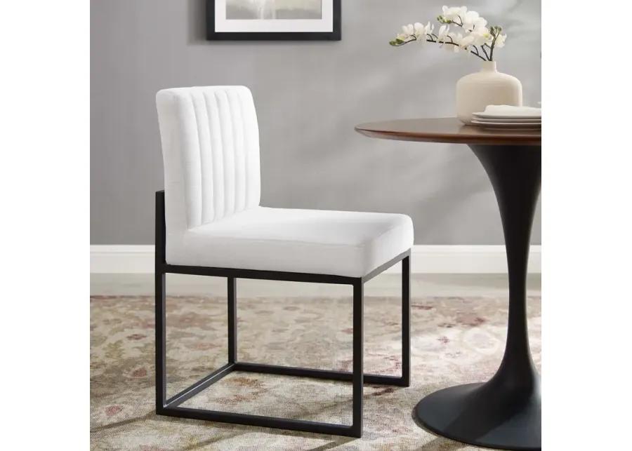 Carriage Channel Tufted Sled Base Upholstered Fabric Dining Chair