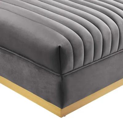 Sanguine Channel Tufted Performance Velvet Sectional Ottoman