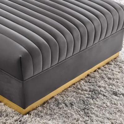 Sanguine Channel Tufted Performance Velvet Sectional Ottoman