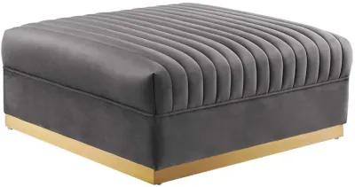 Sanguine Channel Tufted Performance Velvet Sectional Ottoman