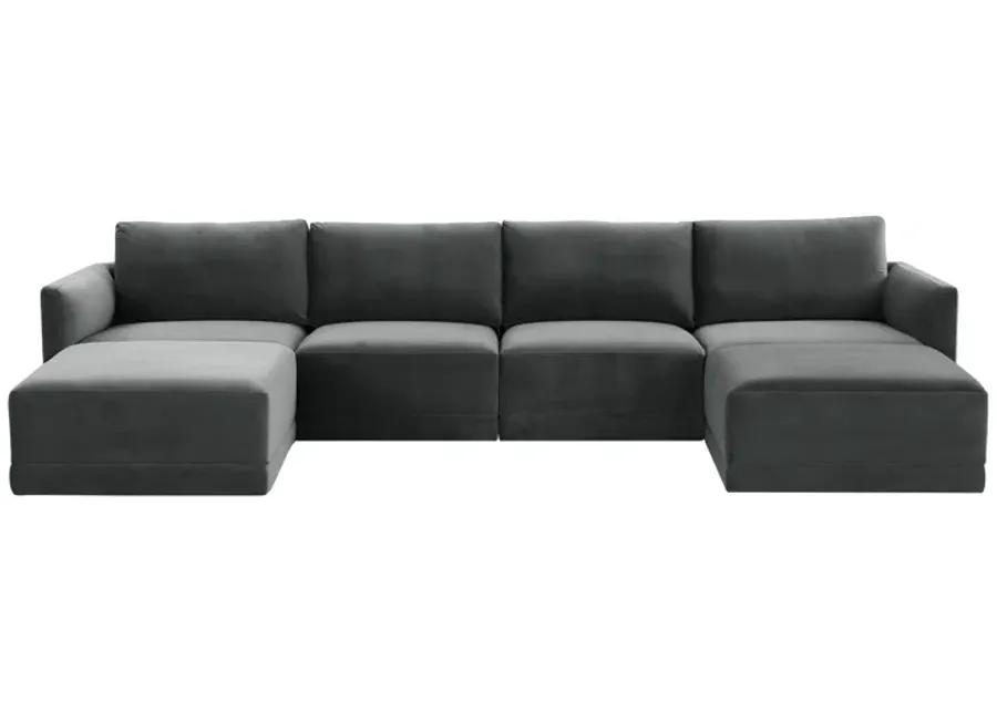 Willow Charcoal Modular U Sectional