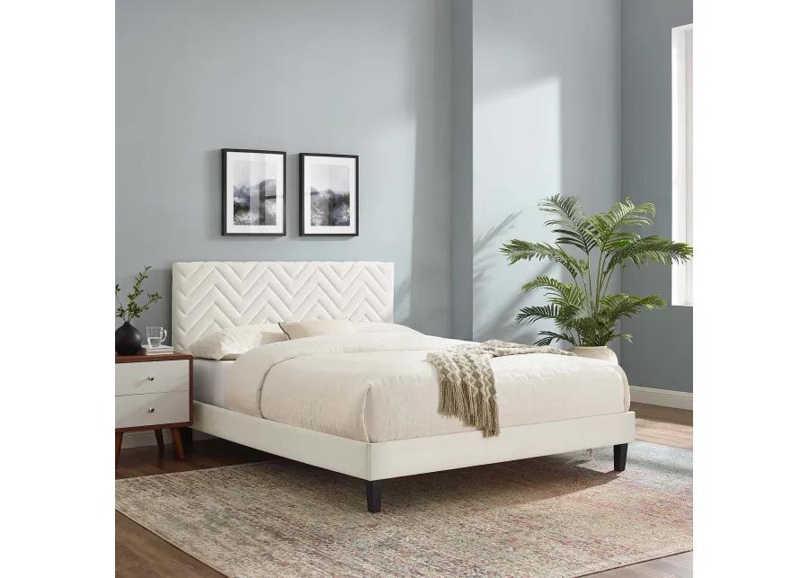 Leah Chevron Tufted Performance Velvet King Platform Bed