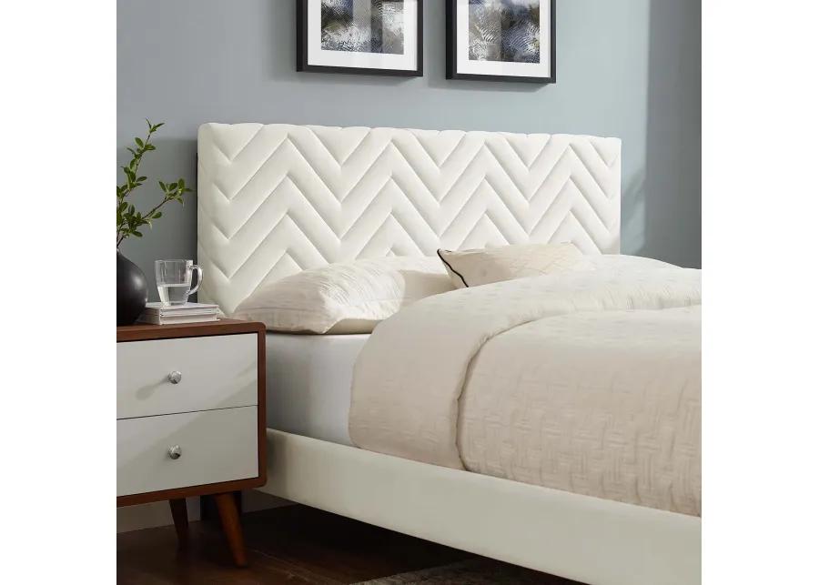 Leah Chevron Tufted Performance Velvet King Platform Bed