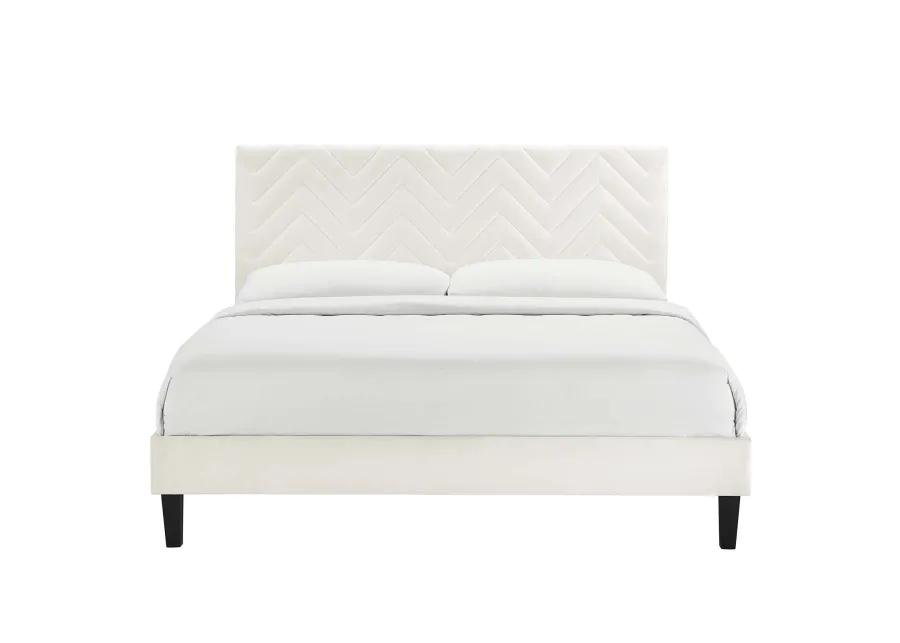 Leah Chevron Tufted Performance Velvet King Platform Bed