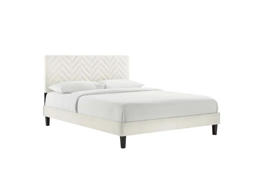 Leah Chevron Tufted Performance Velvet King Platform Bed