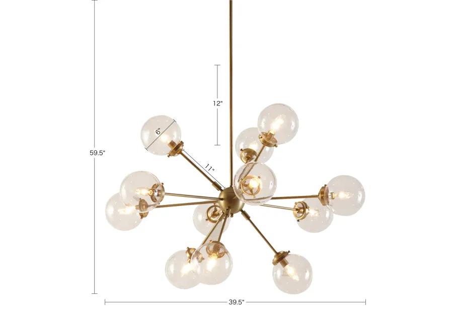 INK+IVY Paige Gold 12-Light Chandelier with Oversized Globe Bulbs