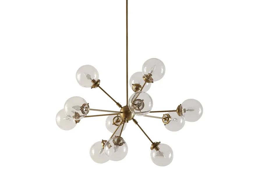 INK+IVY Paige Gold 12-Light Chandelier with Oversized Globe Bulbs