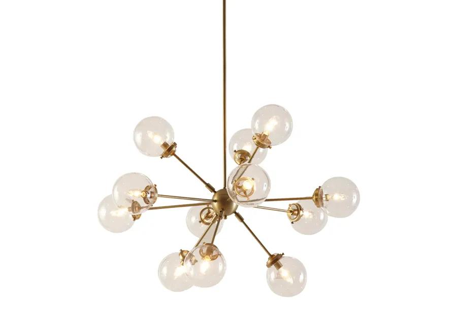 INK+IVY Paige Gold 12-Light Chandelier with Oversized Globe Bulbs