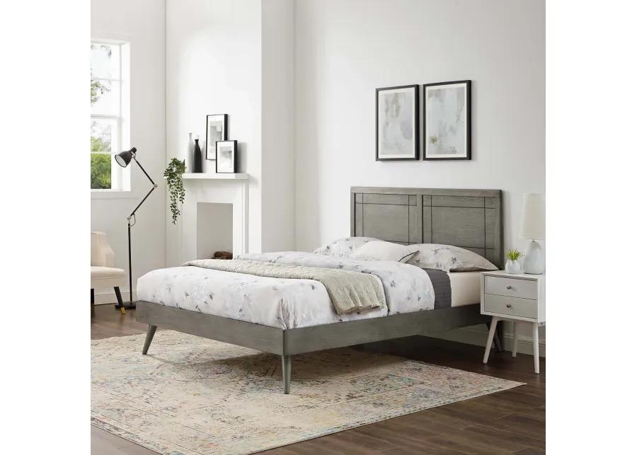 Marlee King Wood Platform Bed With Splayed Legs