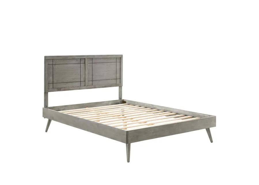 Marlee King Wood Platform Bed With Splayed Legs